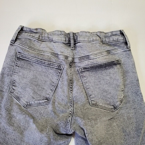 GAP universal legging jeans size 12 or 31 acid wash gray raw hem grey - Picture 5 of 10